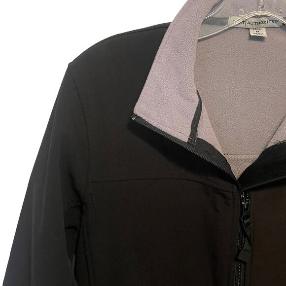 Port Authority Full Zip Jacket Womens Medium Black Plush Lined Mock Neck - Picture 2 of 8